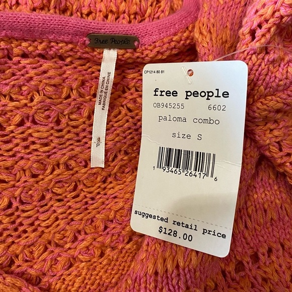 Free People hot tropics paloma combo knit V-neck pullover sweater - Picture 6 of 6